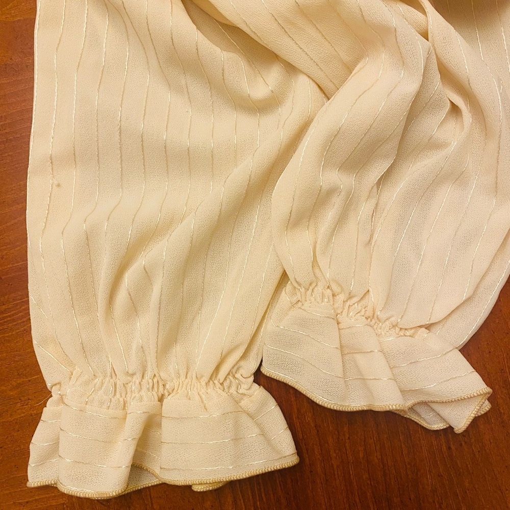Vintage 70s Bloomer Pajama Set SMALL Ivory - Picture 5 of 12